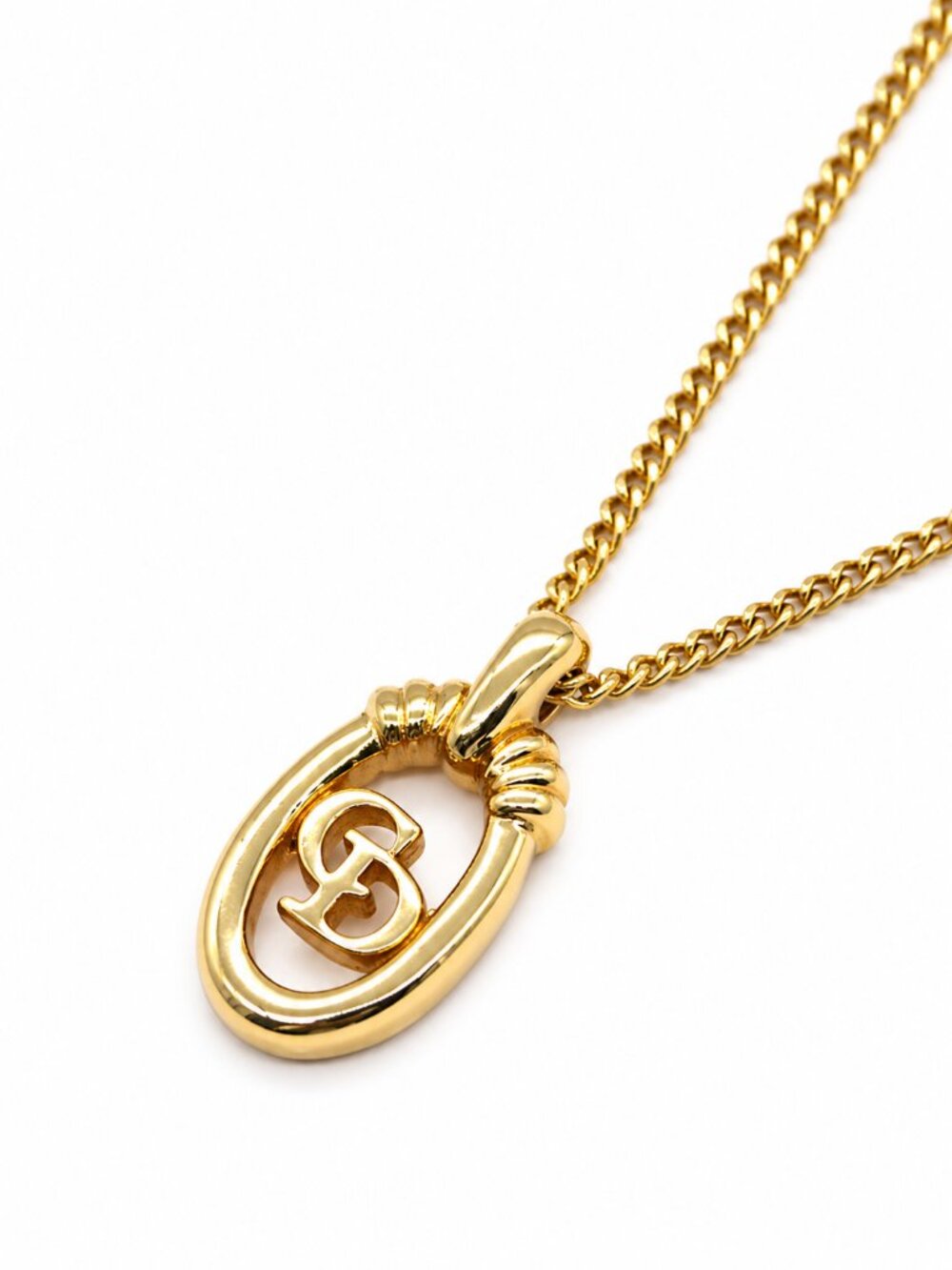 Signed Vintage Christian Dior CD Logo Pendant Necklace | New Old Stock - Picture 3 of 7